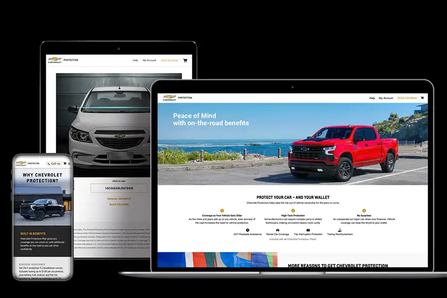 Chevrolet Multiple Pages shown on mobile, desktop and tablet